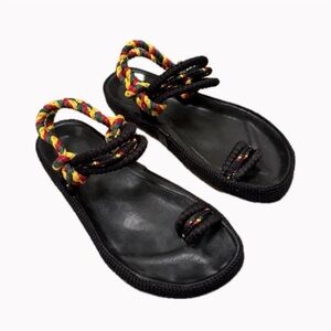 Isabel Marant Black/Multicolor Toe Sandals (Women’s 37)